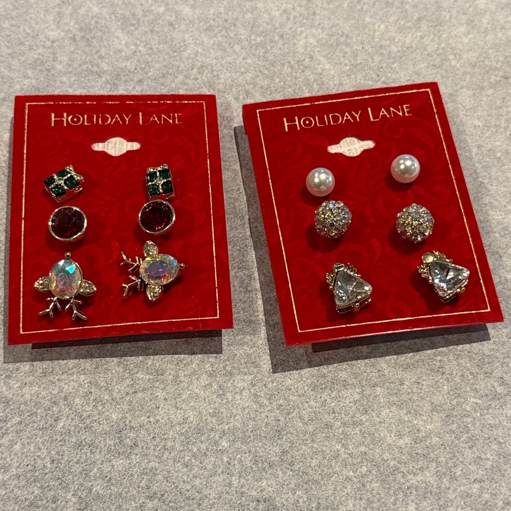 Holiday Lane Christmas earrings Multi-Color Earring Set of 6